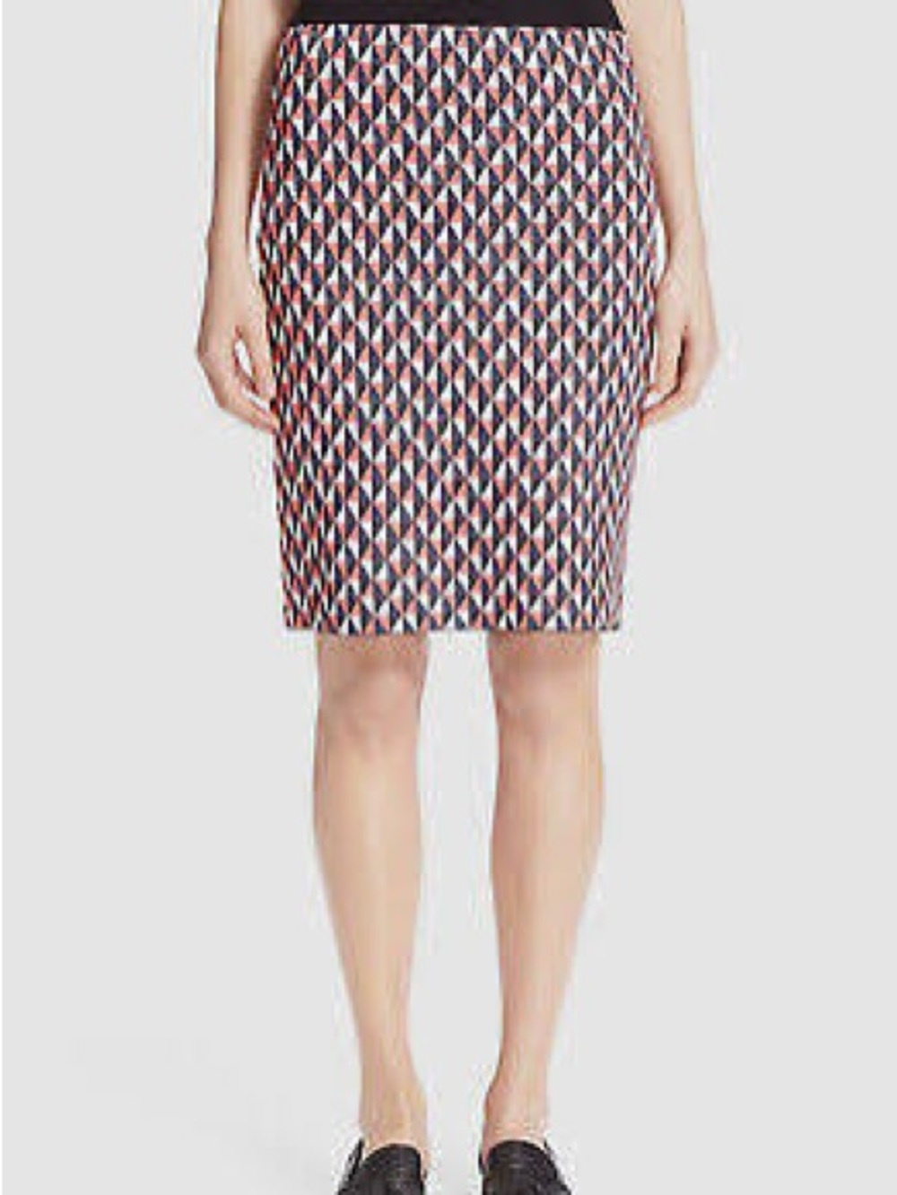 kate spade Navy, Coral and White Geometric Pencil Skirt